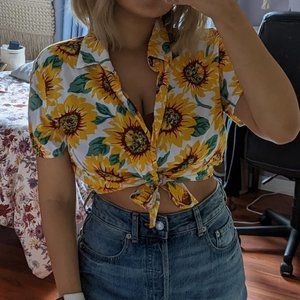 Sold American Apparel Sunflower Crop Button Down